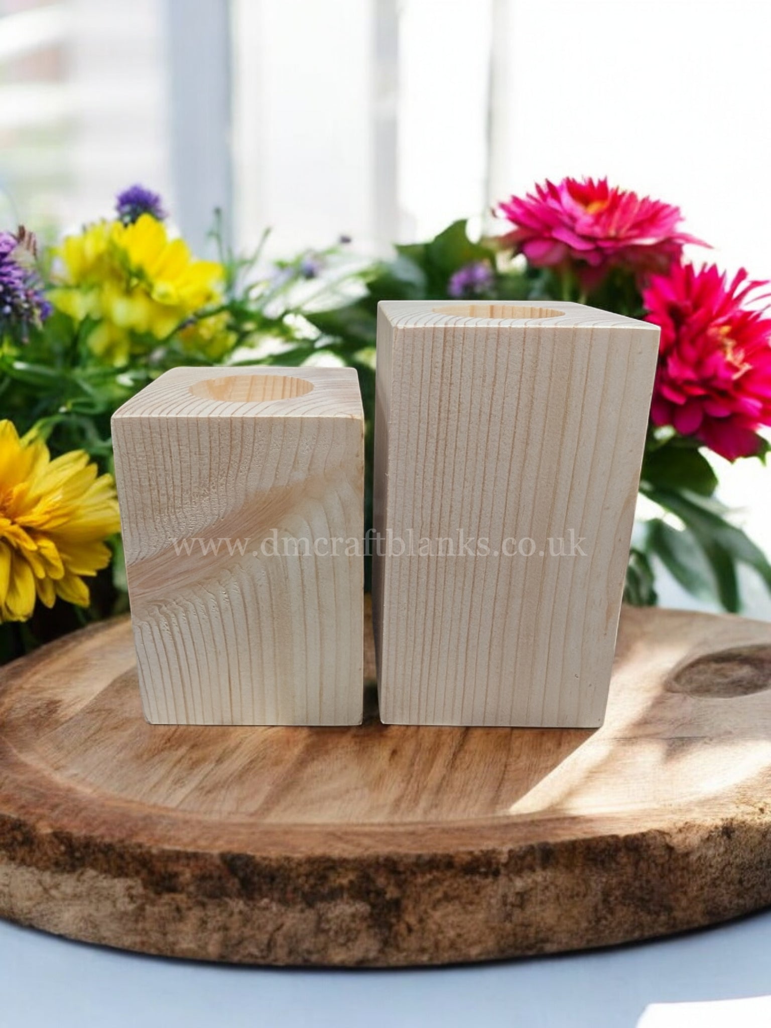 Wooden tealight holder block image 0