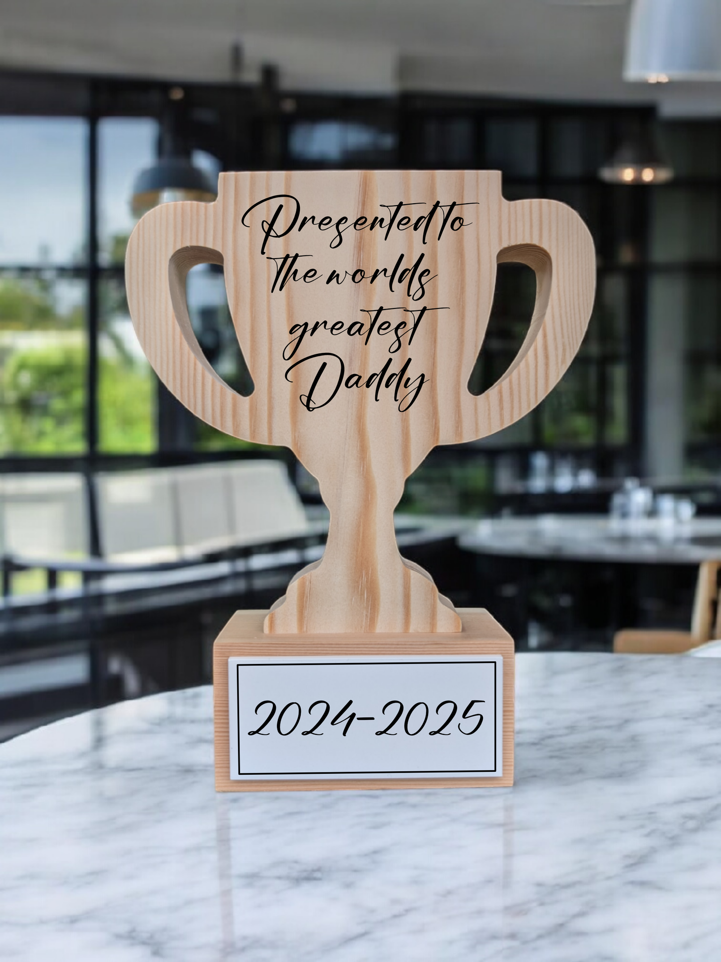 Solid wood trophy blank